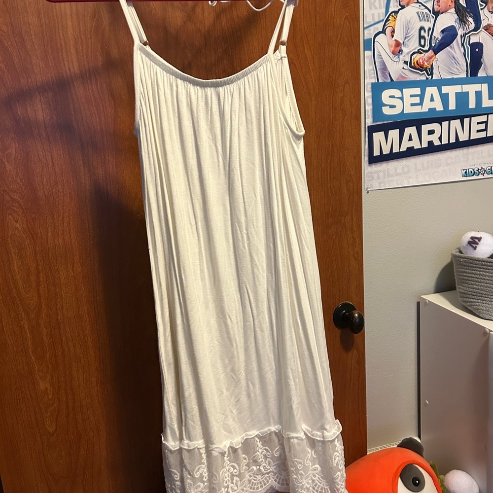 Sunshine and Rodeos White Lace Trim Nightgown